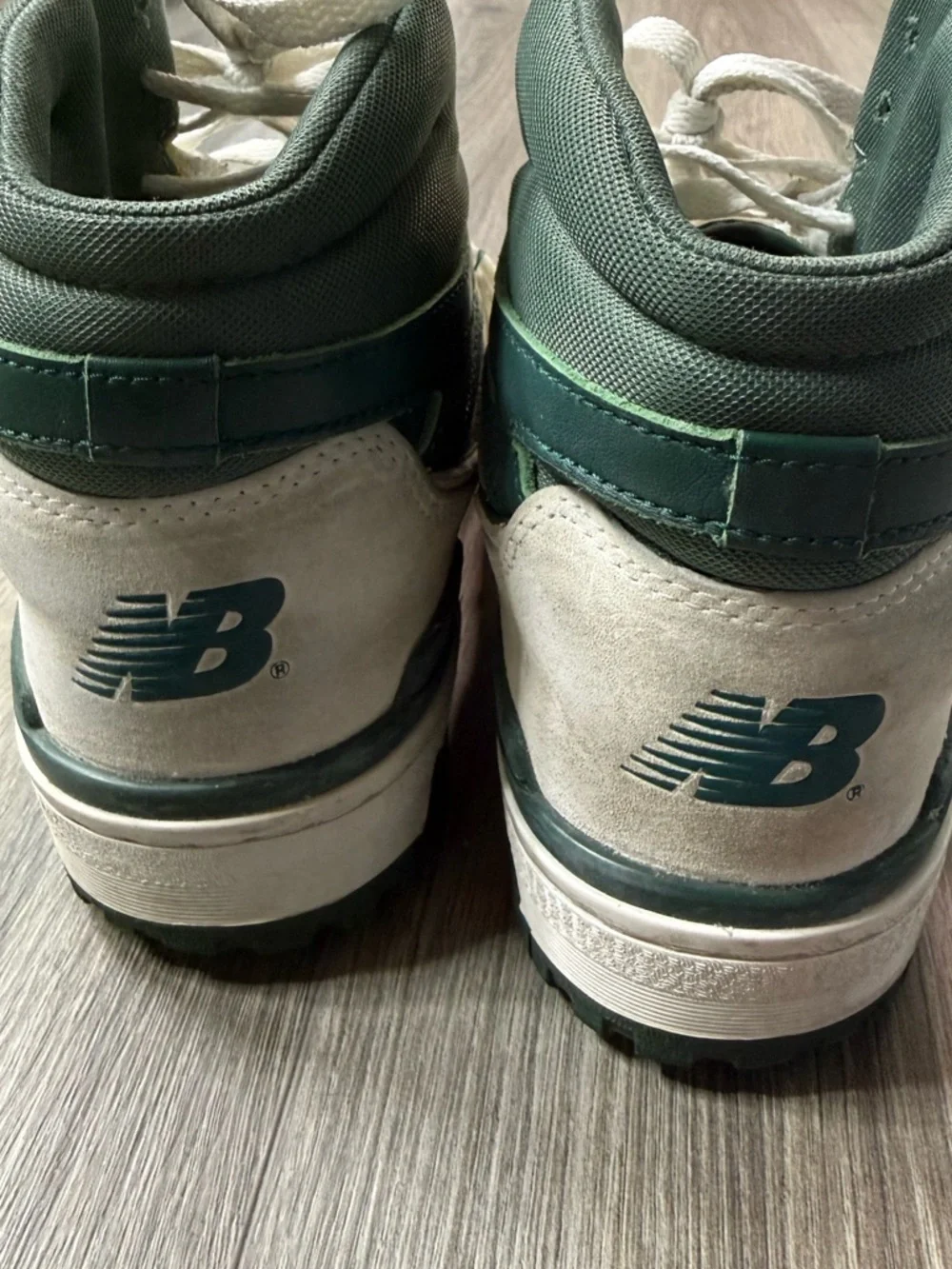 New Balance 650 High Top Size 10 White Green Suede Retro Dad Shoe Basketball NB - Picture 8 of 16